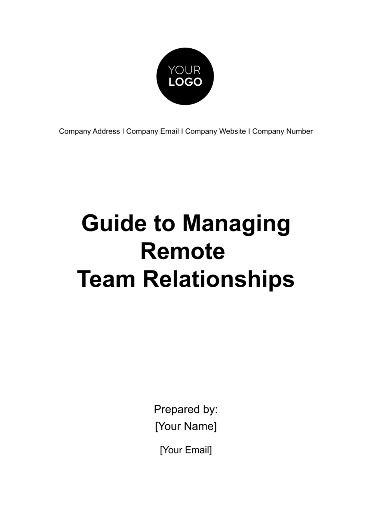 Guide to Managing Remote Team Relationships HR Template