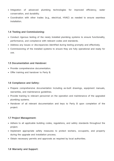 Free Plumbing Contract Template to Edit Online