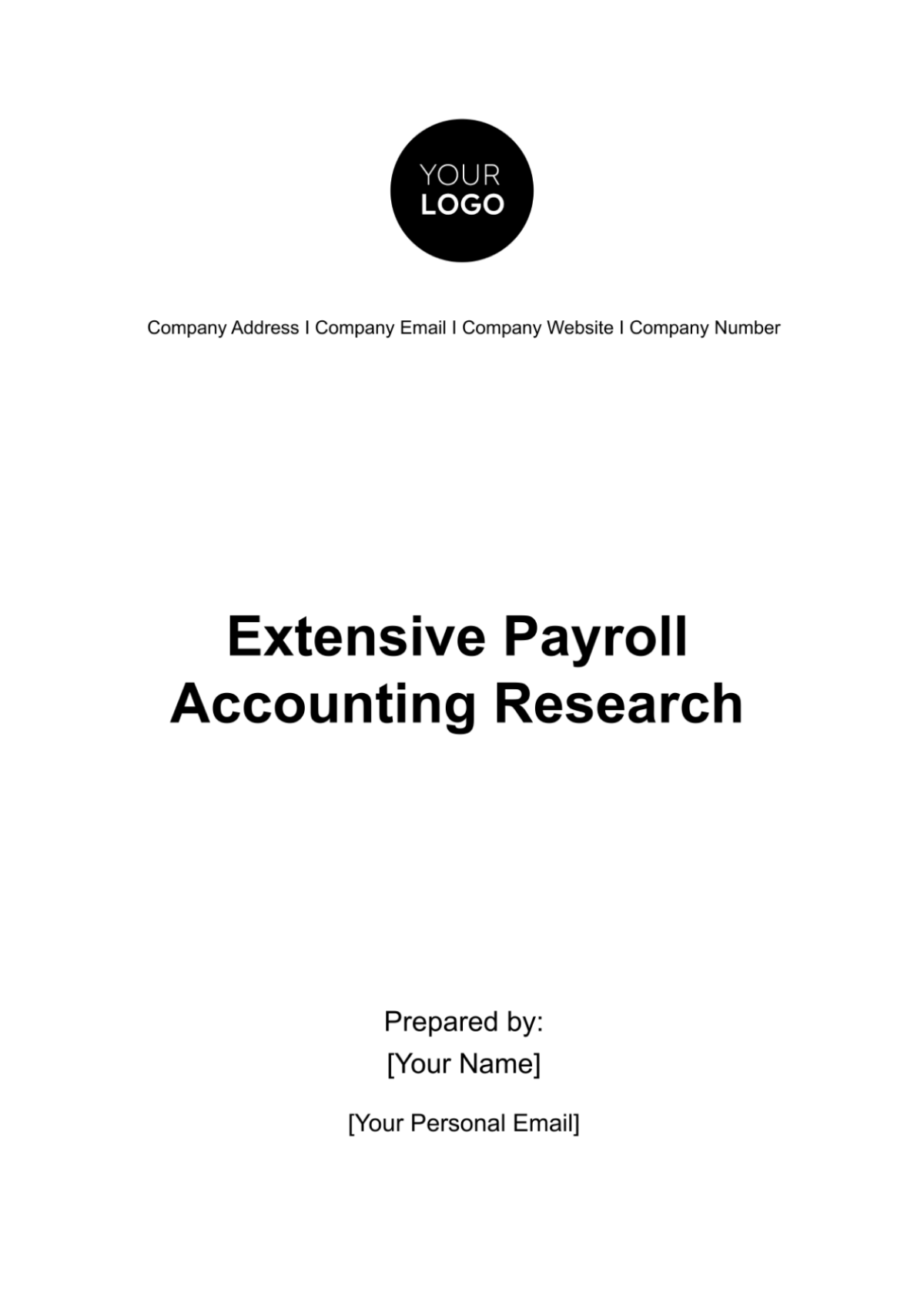 Extensive Payroll Accounting Research Template