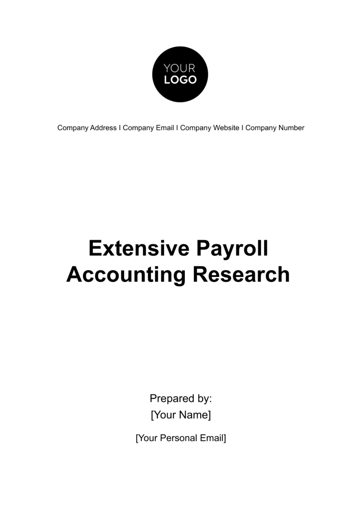 Extensive Payroll Accounting Research Template