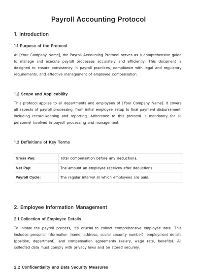 Free Payroll Accounting Protocol Template to Edit Online