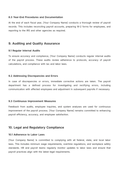 Free Payroll Accounting Protocol Template to Edit Online