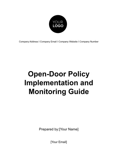 Free Open-door Policy Implementation and Monitoring Guide HR Template to Edit Online