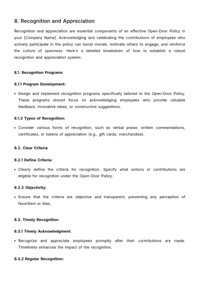 Free Open-door Policy Implementation and Monitoring Guide HR Template to Edit Online