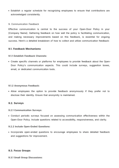 Free Open-door Policy Implementation and Monitoring Guide HR Template to Edit Online