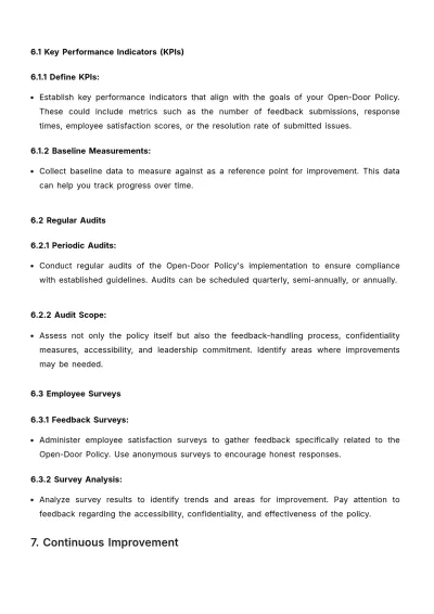 Free Open-door Policy Implementation and Monitoring Guide HR Template to Edit Online