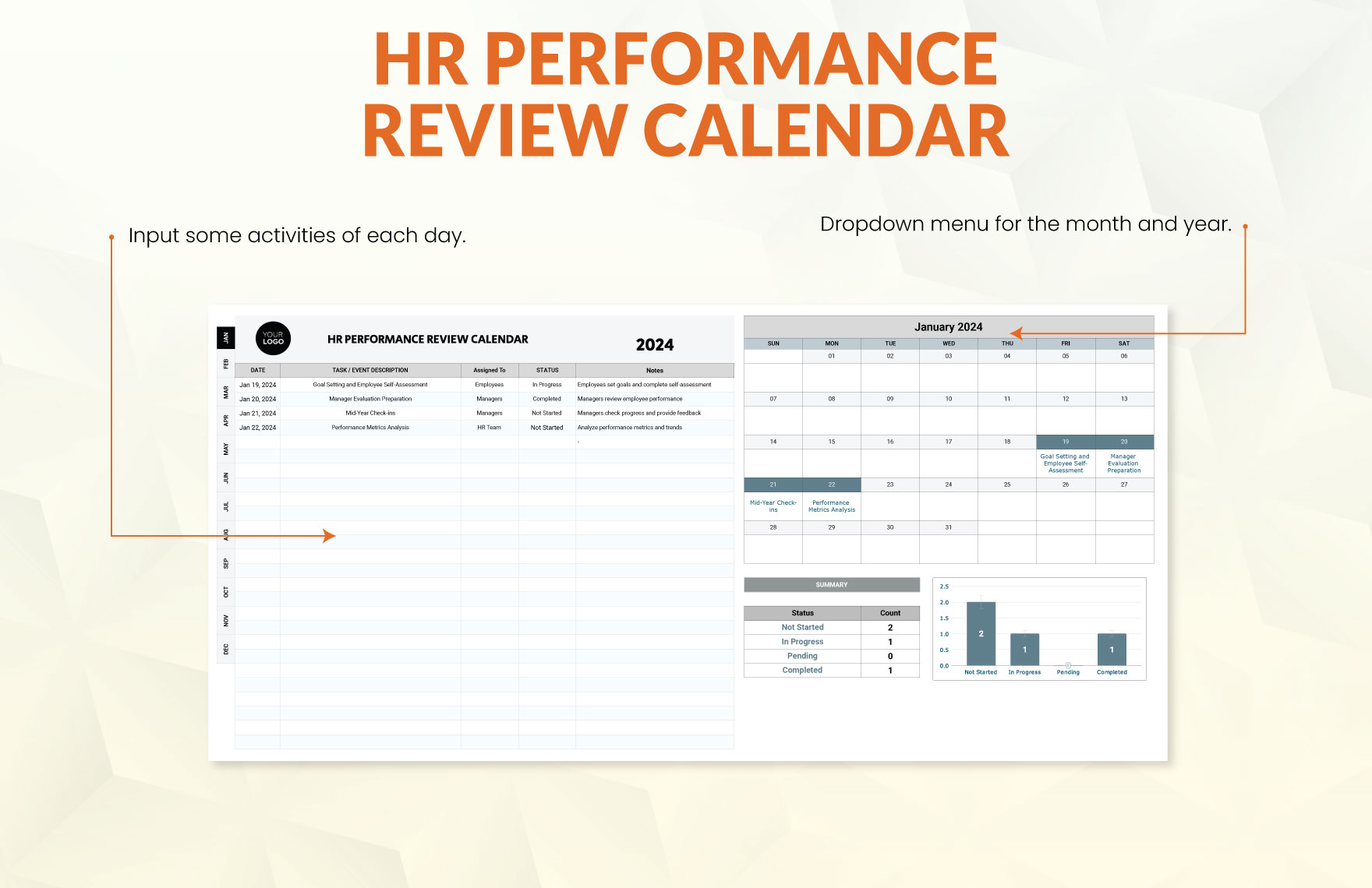 HR Performance Review Calendar Template