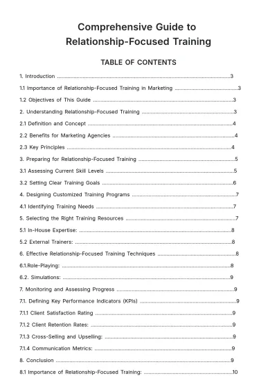 Free Comprehensive Guide to Relationship-focused Training HR Template to Edit Online