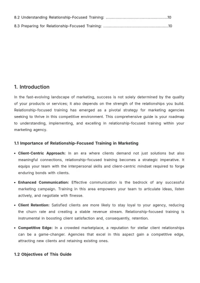 Free Comprehensive Guide to Relationship-focused Training HR Template to Edit Online