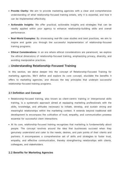Free Comprehensive Guide to Relationship-focused Training HR Template to Edit Online