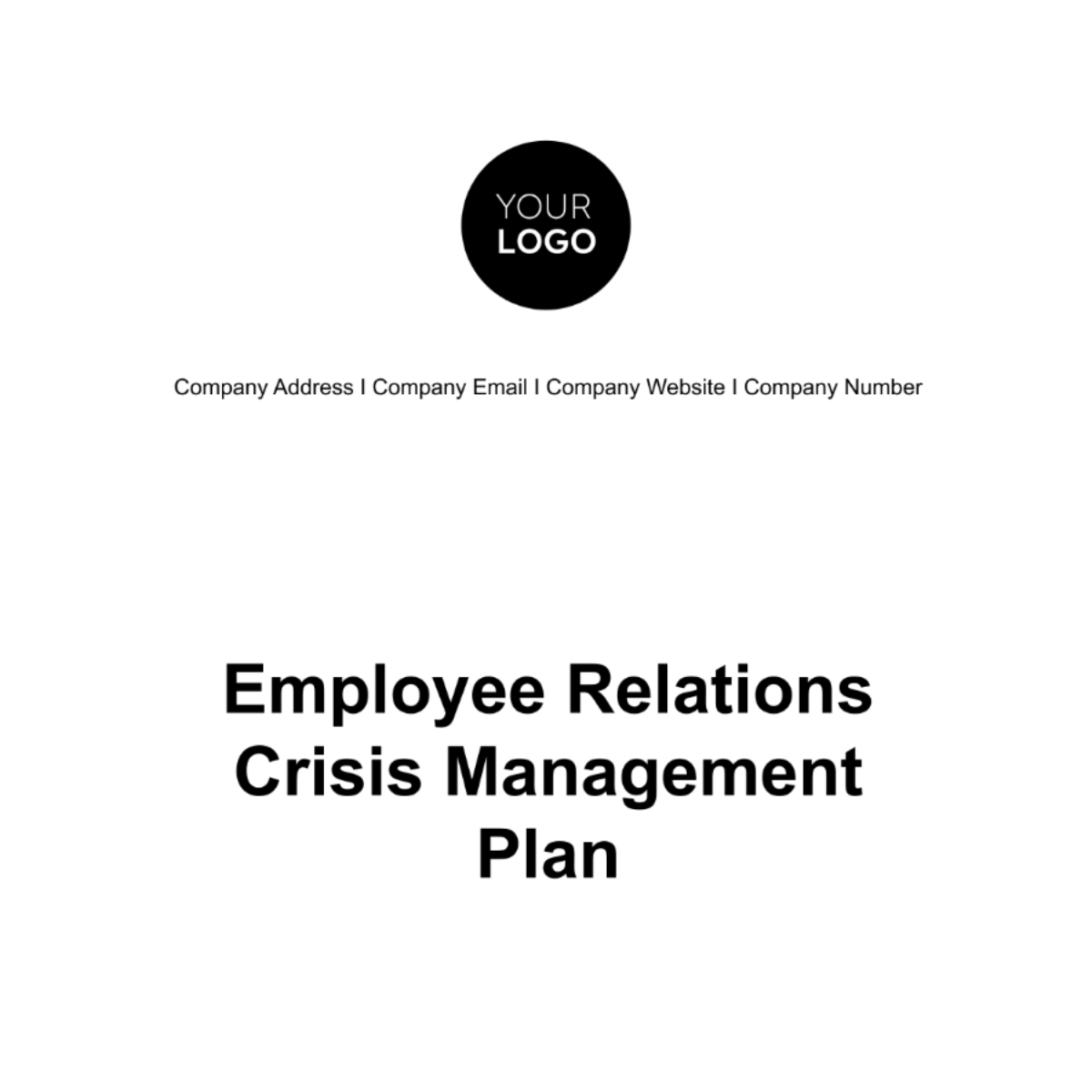 Employee Relations Crisis Management Plan HR Template - Edit Online & Download