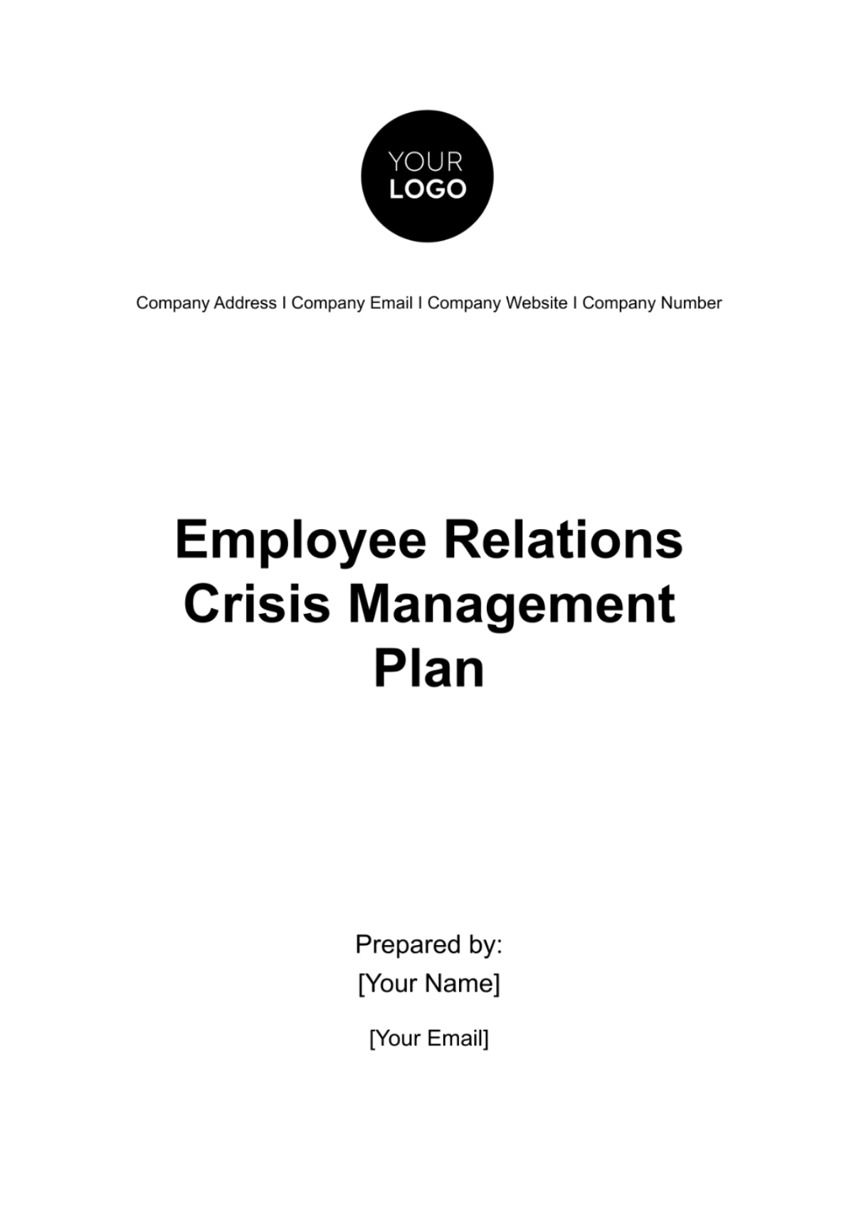 Free Employee Relations Crisis Management Plan HR Template