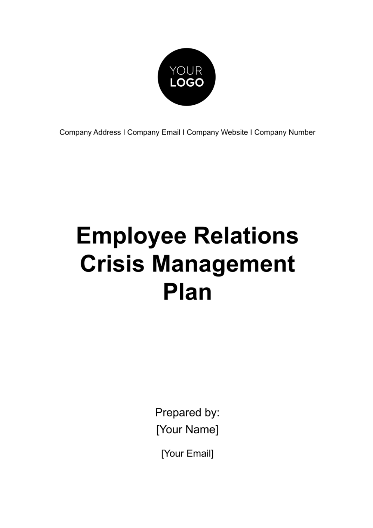 Employee Relations Crisis Management Plan HR Template - Edit Online & Download