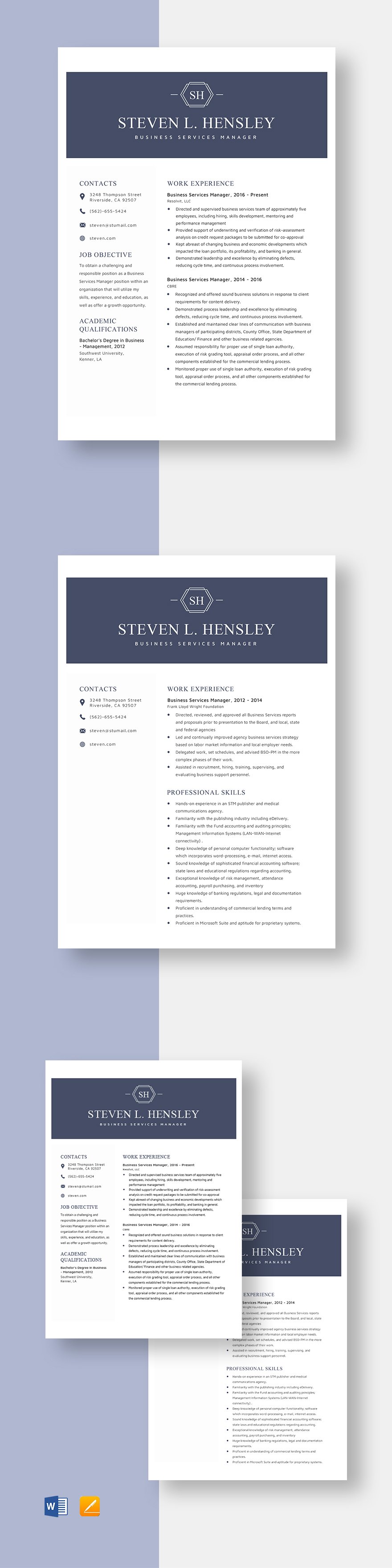 Music Business Manager Resume Template Word Apple Pages Template net