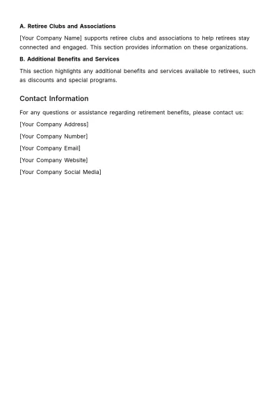 Free Retirement Benefits Outline HR Template to Edit Online