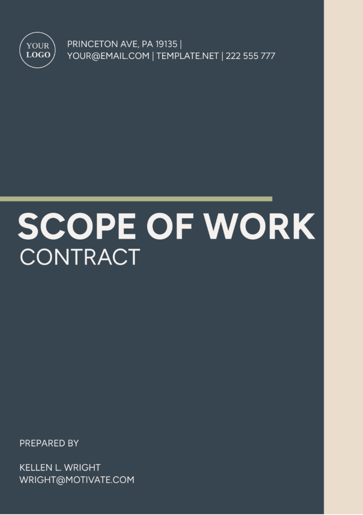 Scope Of Work Contract Template