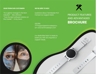 Free Product Features and Advantages Brochure Template to Edit Online
