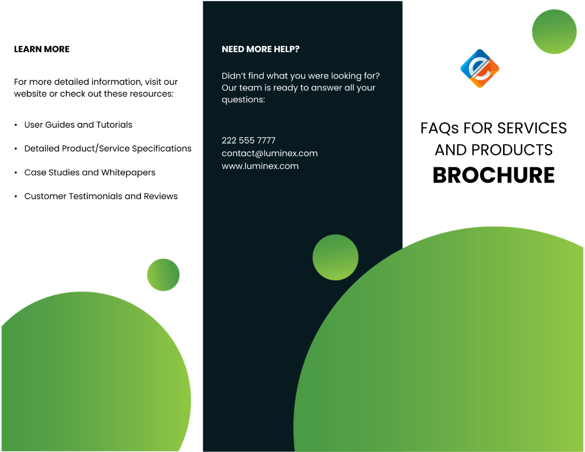 Free FAQs for Services or Products Brochure Template