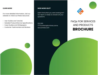 Free FAQs for Services or Products Brochure Template to Edit Online