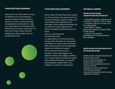 Free FAQs for Services or Products Brochure Template to Edit Online