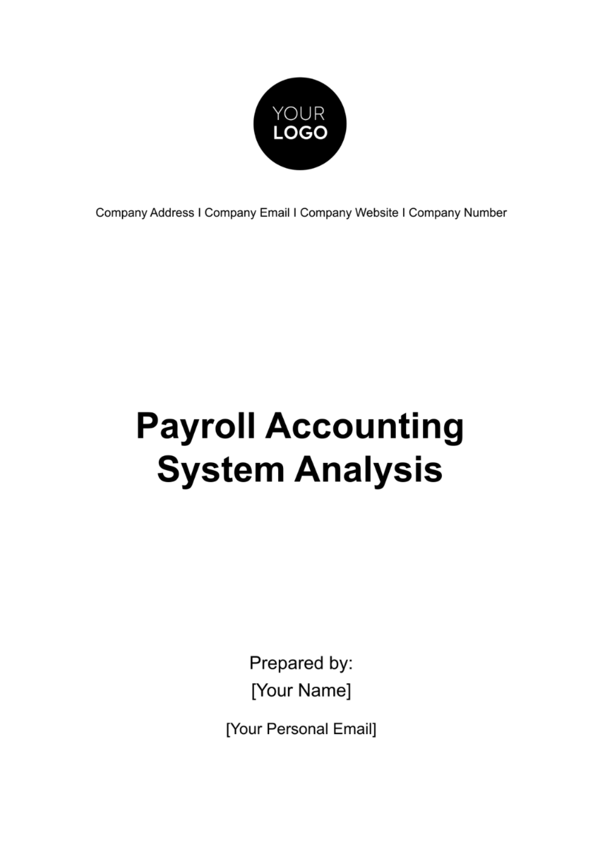 Payroll Accounting System Analysis Template