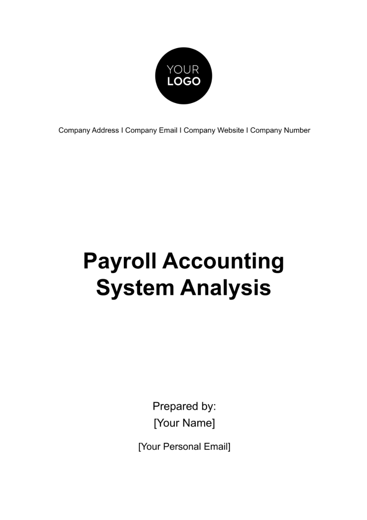 Payroll Accounting System Analysis Template