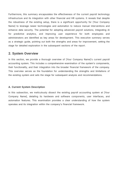 Free Payroll Accounting System Analysis Template to Edit Online