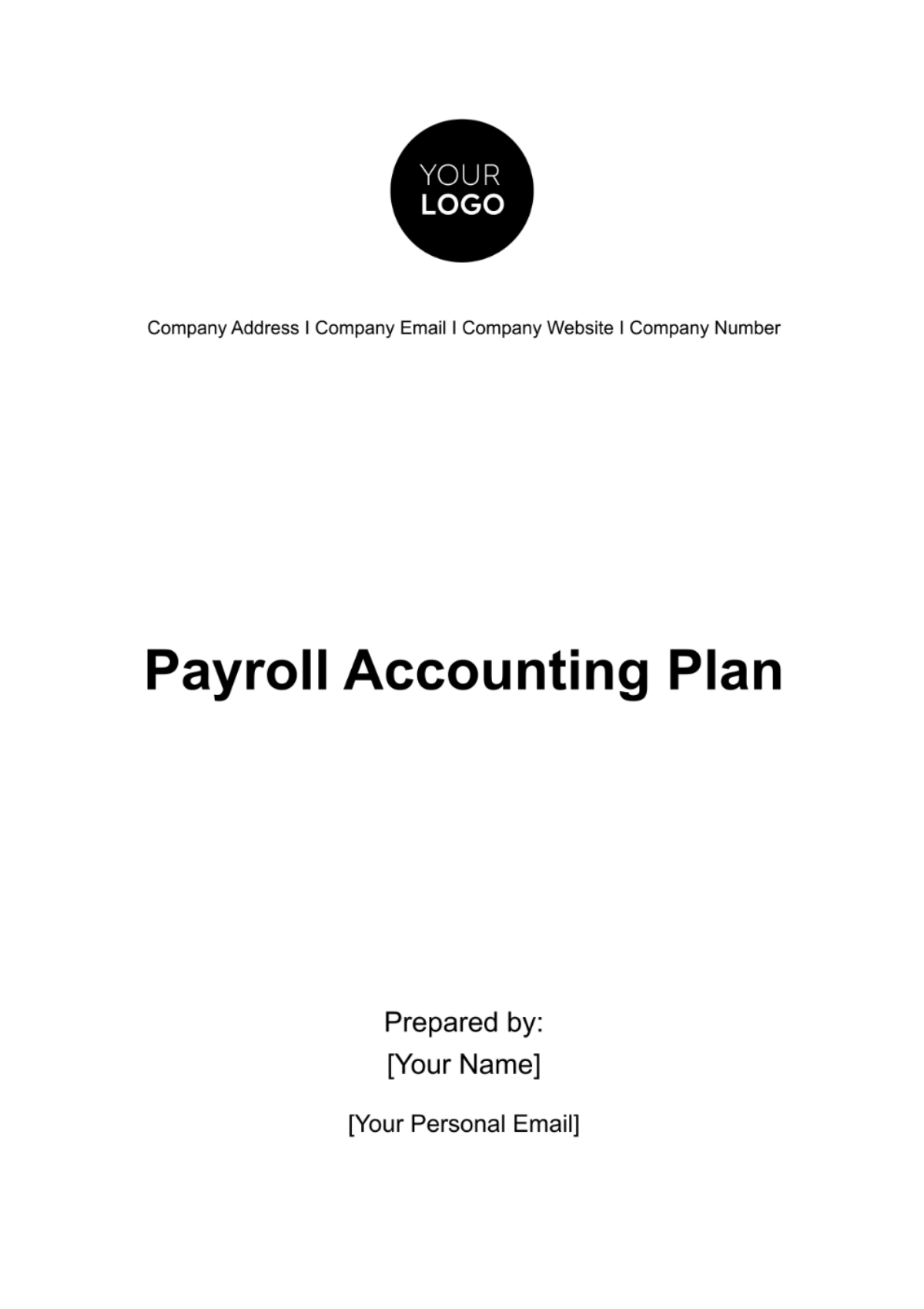 Payroll Accounting Plan Template