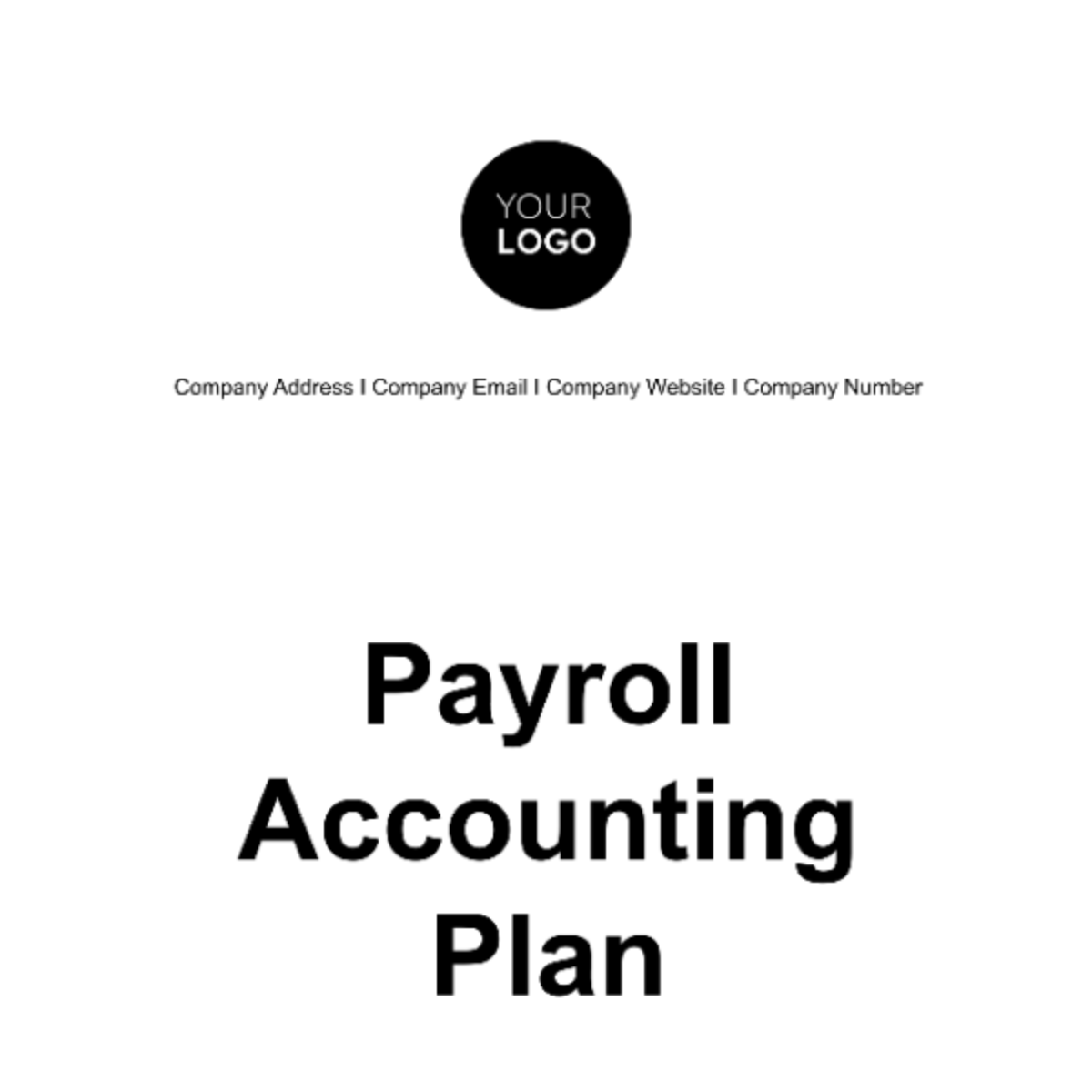 Payroll Accounting Plan Template