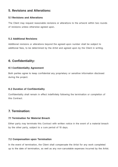 Free Freelance Artist Contract Template to Edit Online