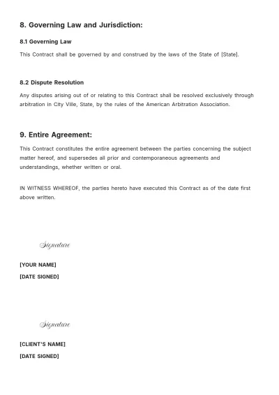 Free Freelance Artist Contract Template to Edit Online