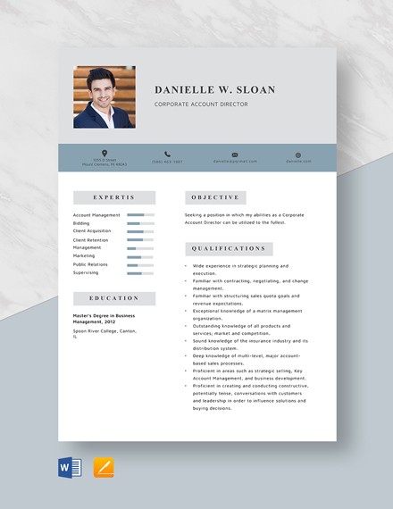 FREE Corporate Resume Template - Download in Word, Google Docs, PDF ...