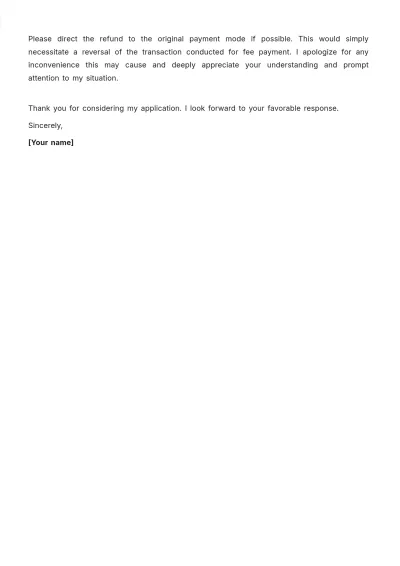 Free College Fees Refund Letter Template to Edit Online