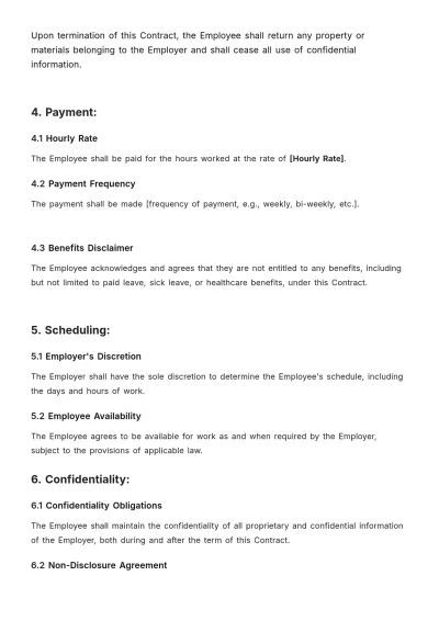 Free Zero Hour Contract Template to Edit Online