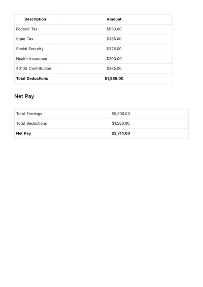 Free Accounting Wage Slip Template to Edit Online