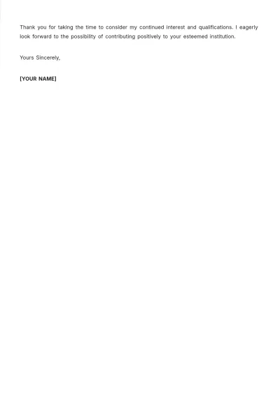 Free College Continued Interest Letter Template to Edit Online