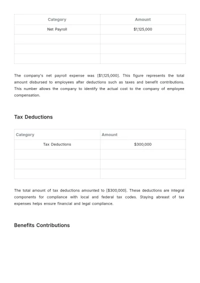 Free Quarterly Payroll Accounting Report Template to Edit Online