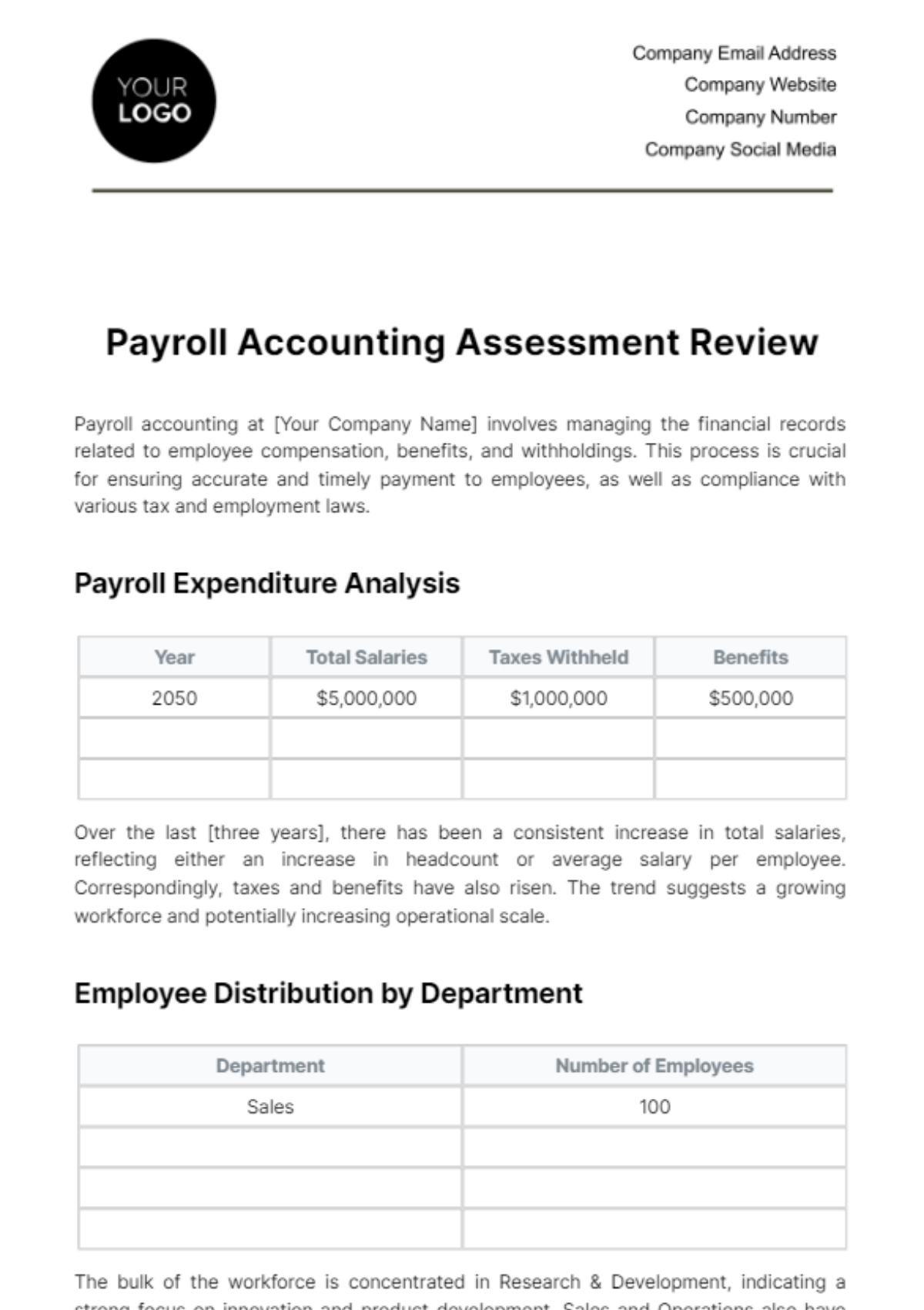 Payroll Accounting Assessment Review Template - Edit Online & Download