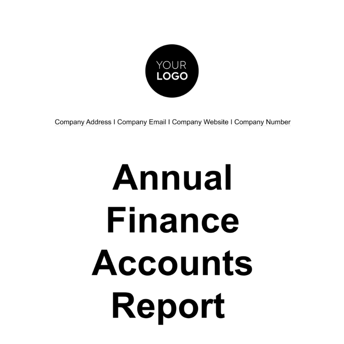 Free Annual Finance Accounts Report Template