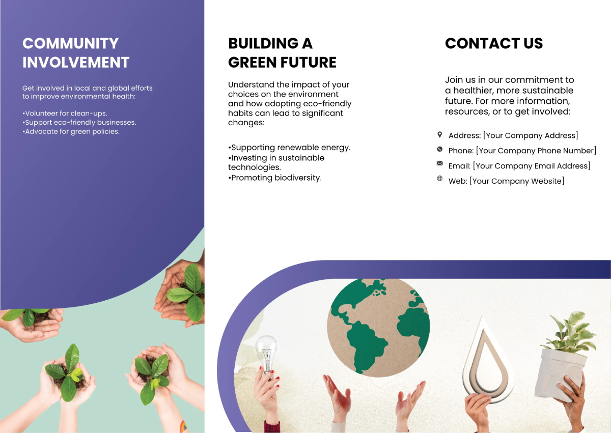 Free Environmental Health and Sustainability Brochure Template to Edit Online