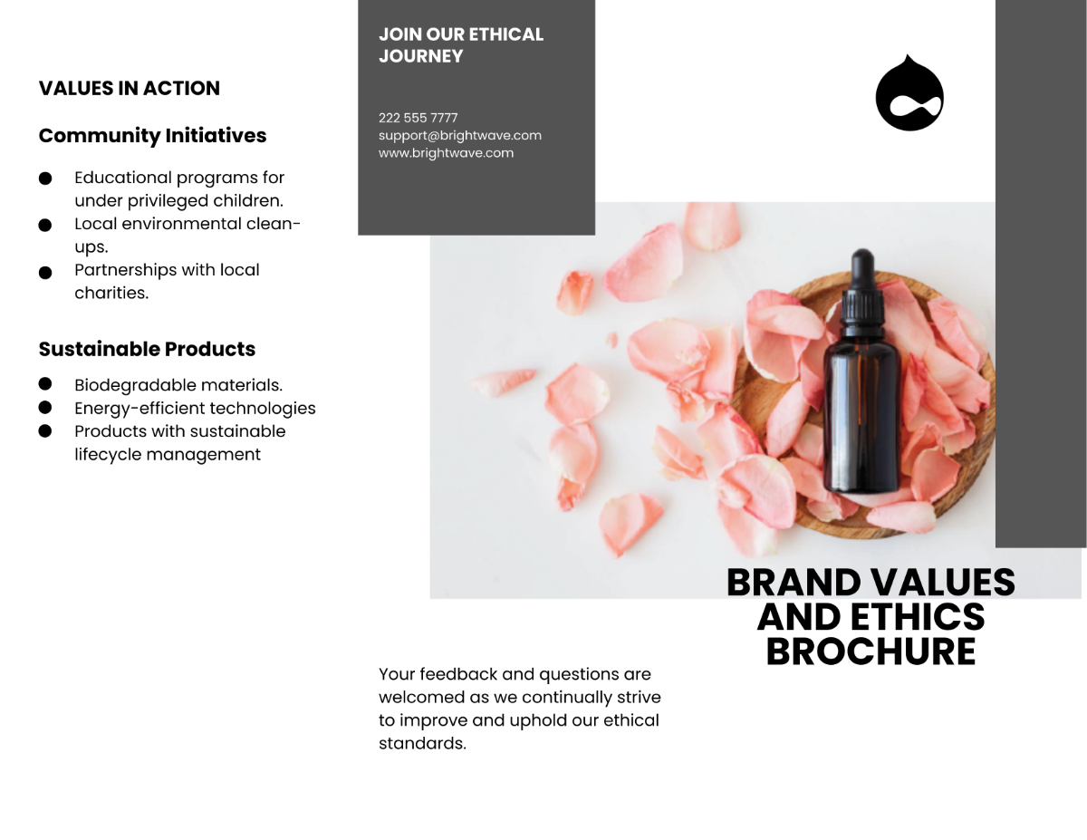 Free Brand Values and Ethics Brochure Template