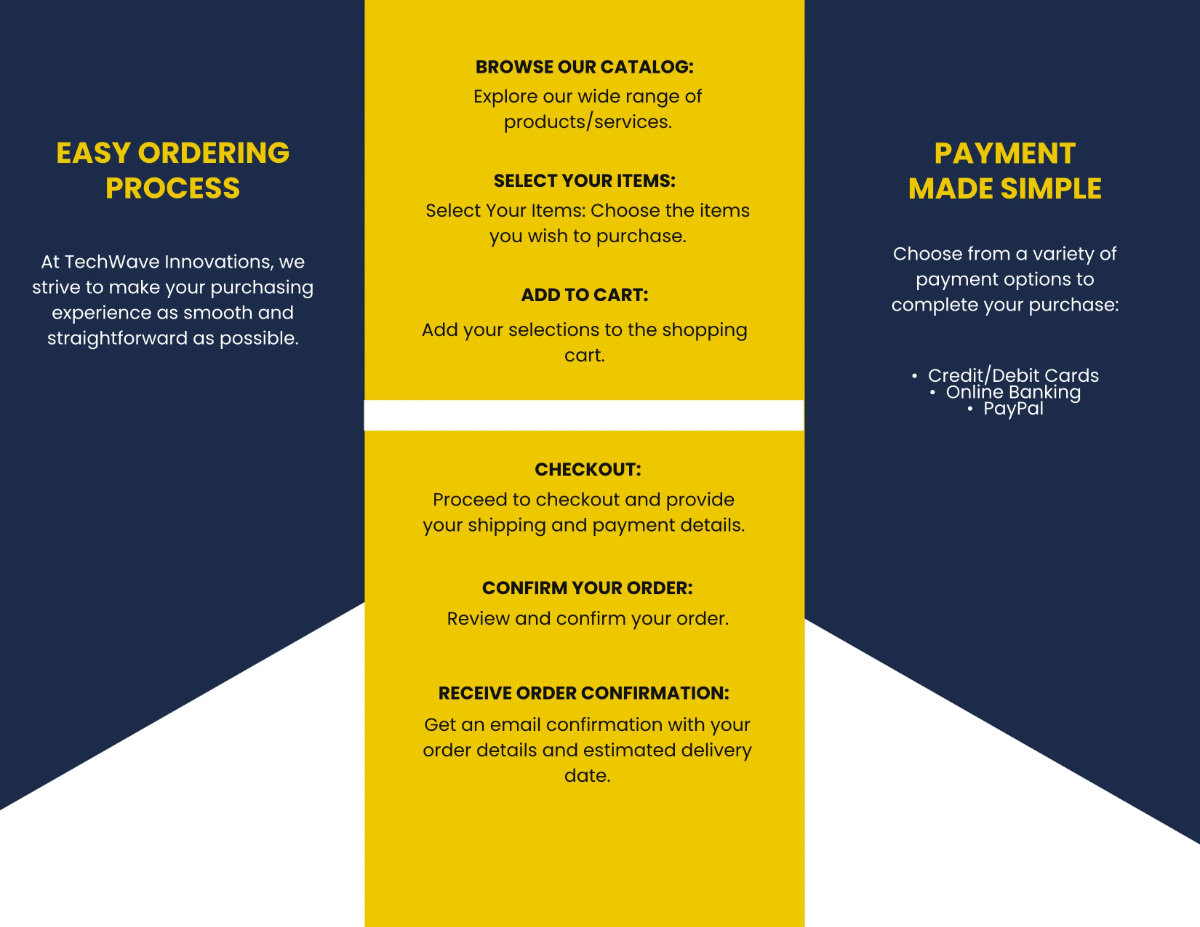Free Ordering Process Guide Brochure Template to Edit Online