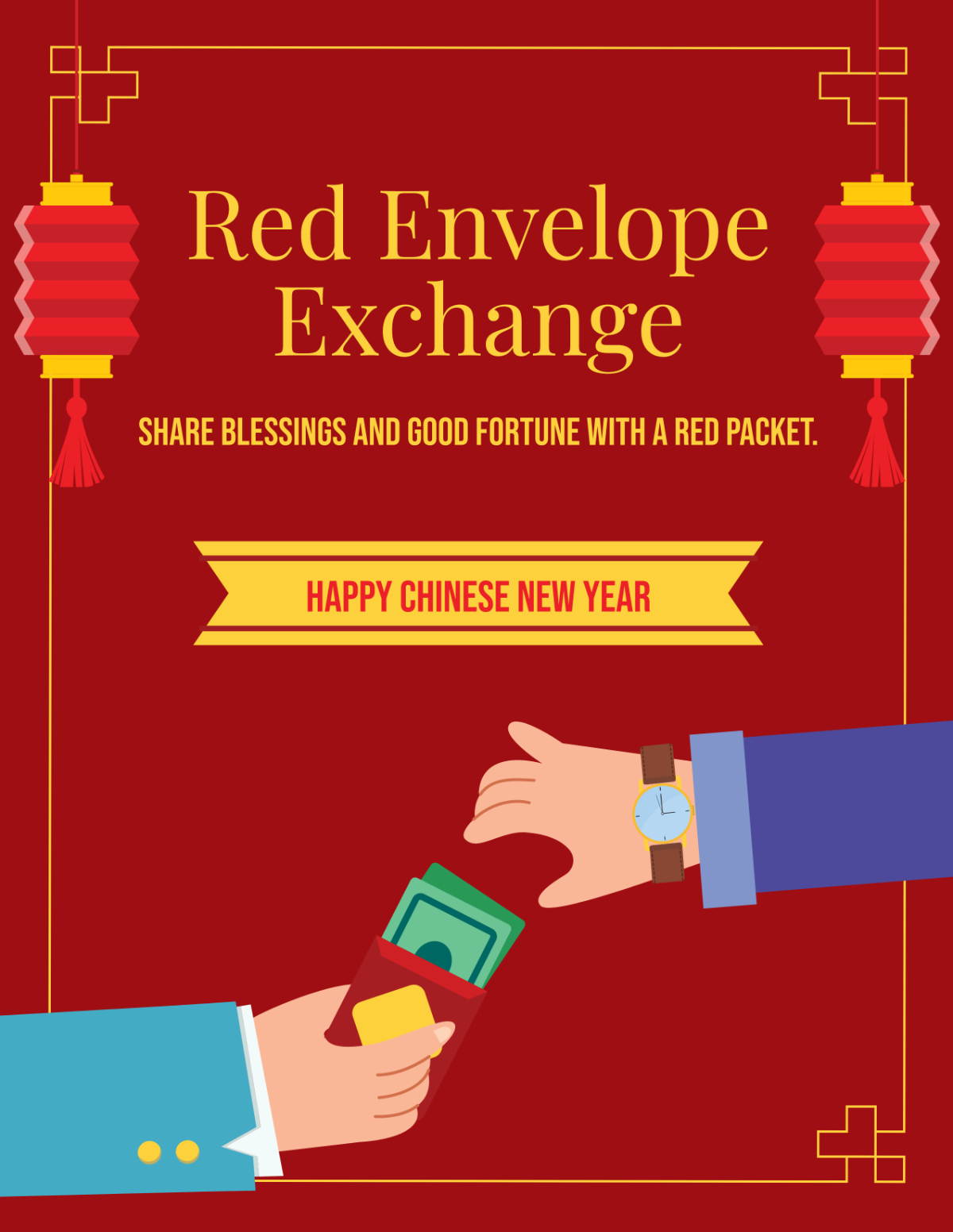 Chinese New Year Celebration Flyer for Work Template