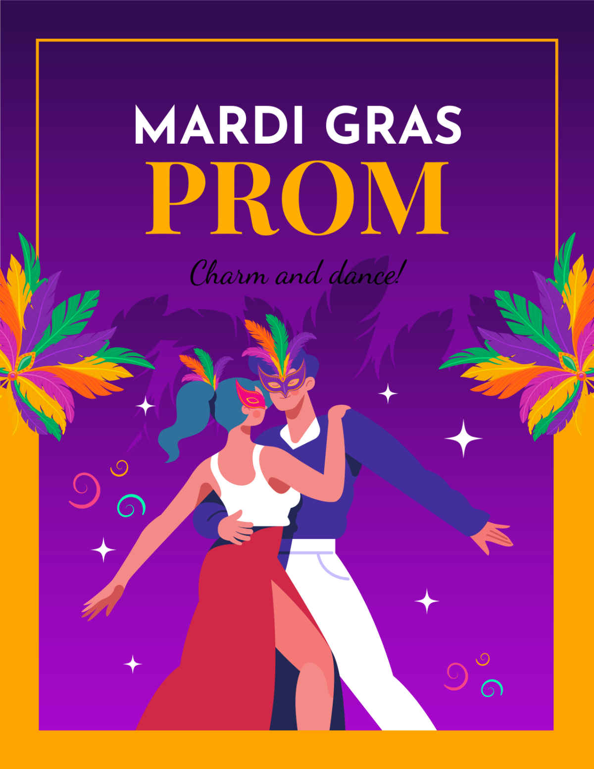 Mardi Gras Prom Flyer Template