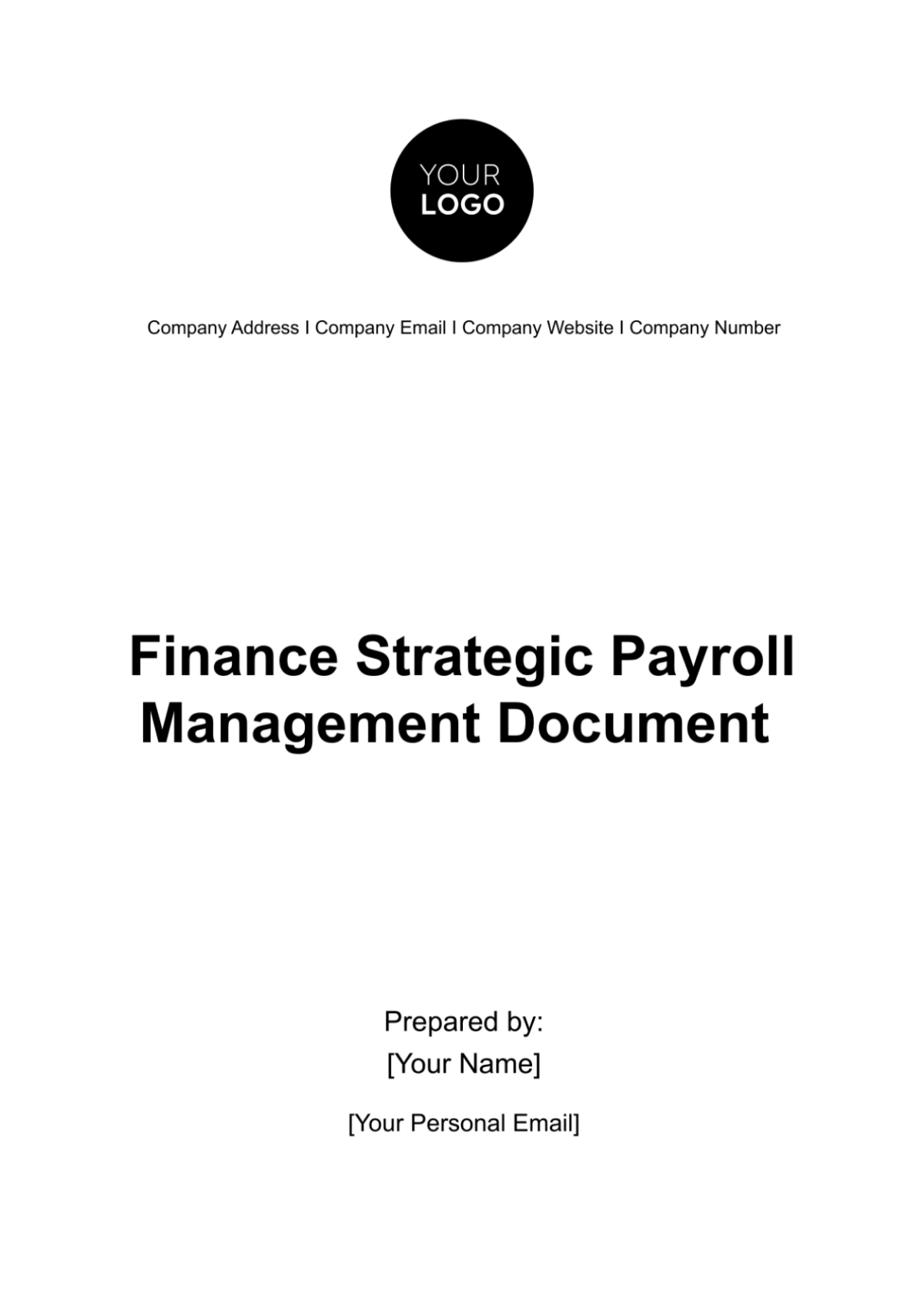 Finance Strategic Payroll Management Document Template