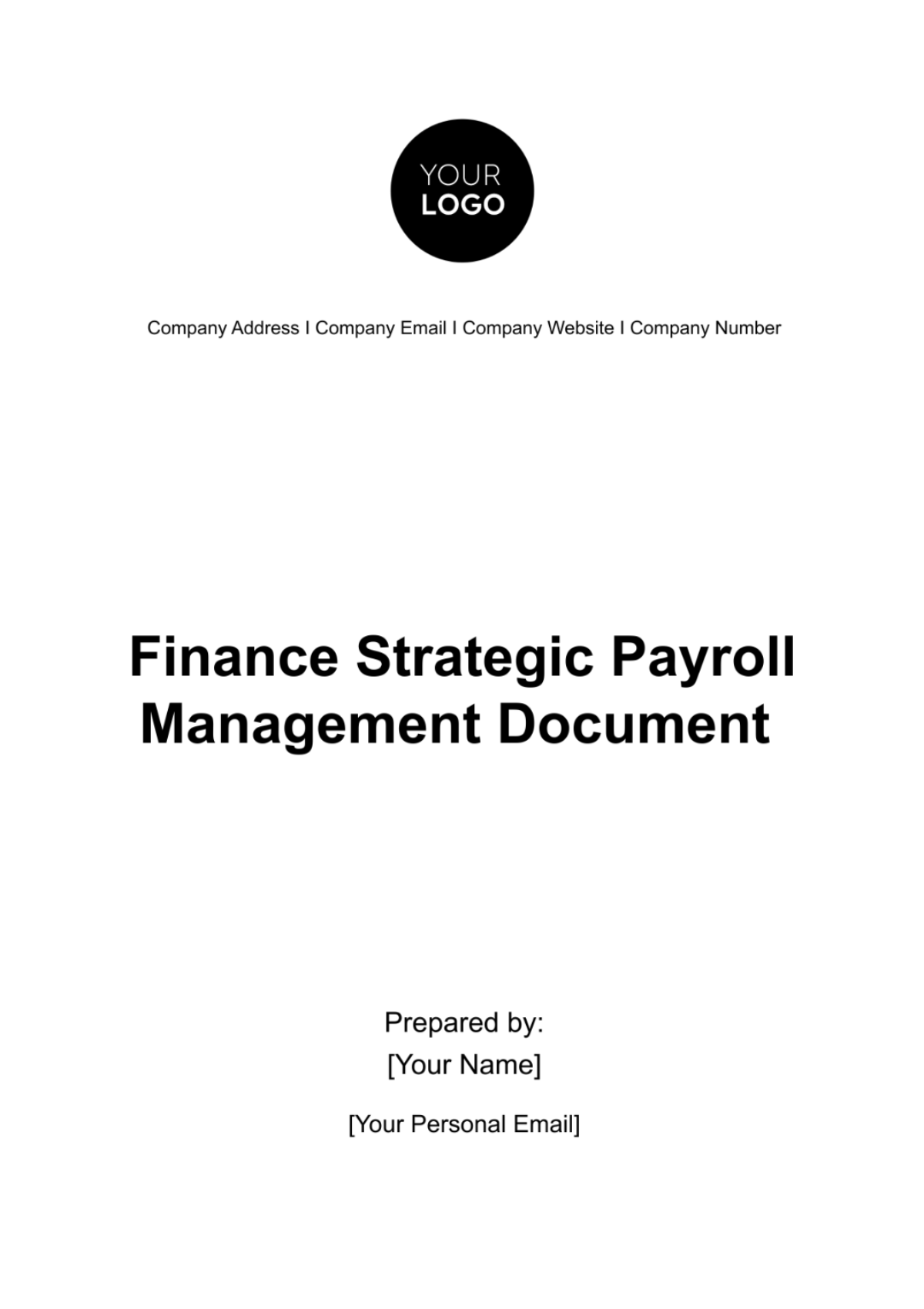 Finance Strategic Payroll Management Document Template