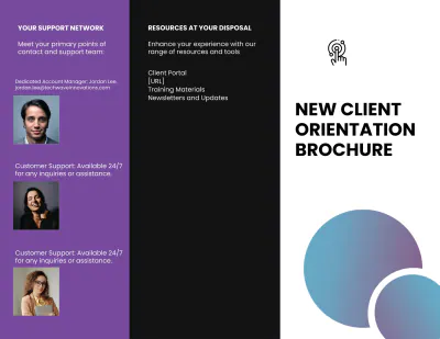 Free New Client Orientation Brochure Template to Edit Online