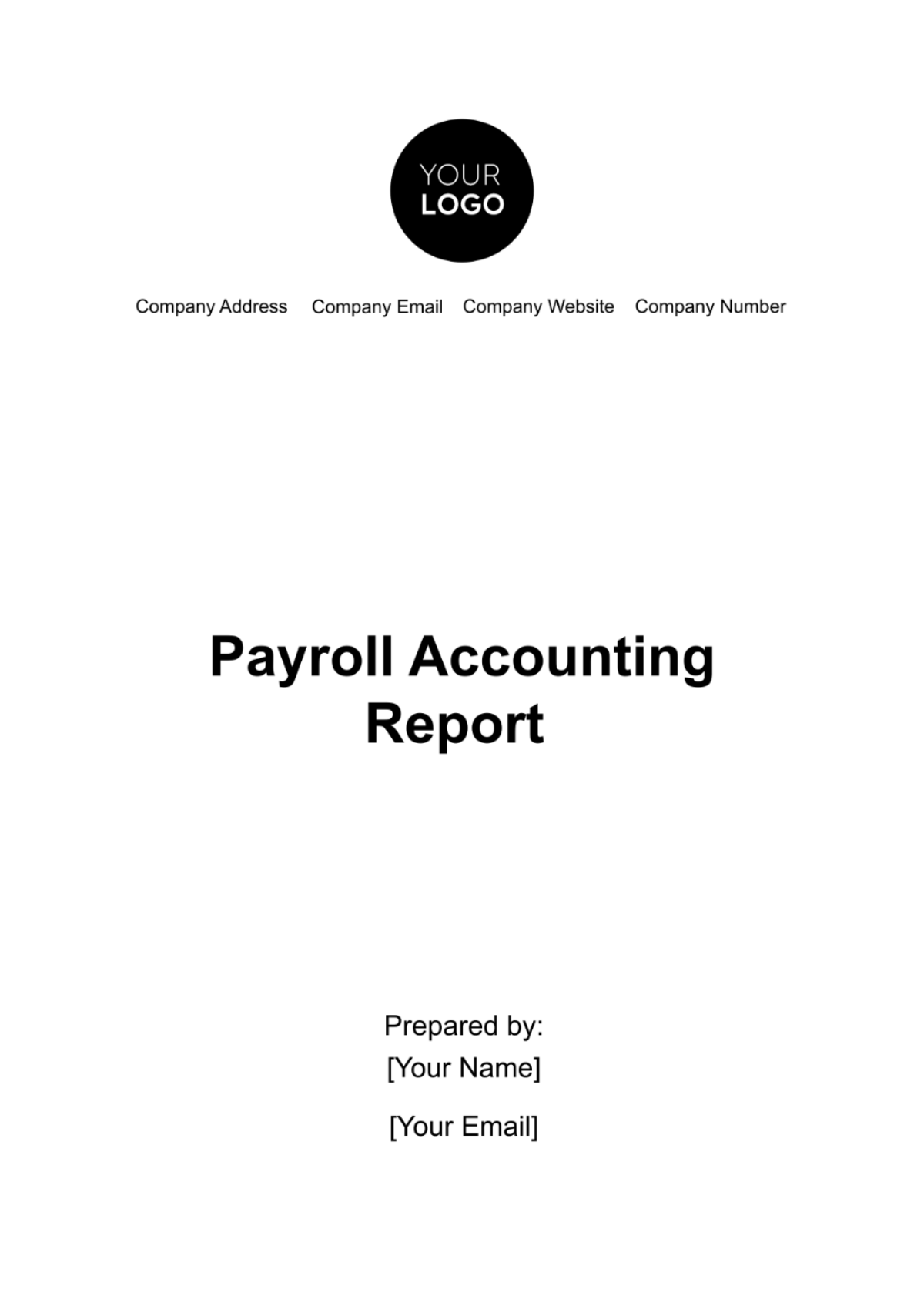Payroll Accounting Report Template