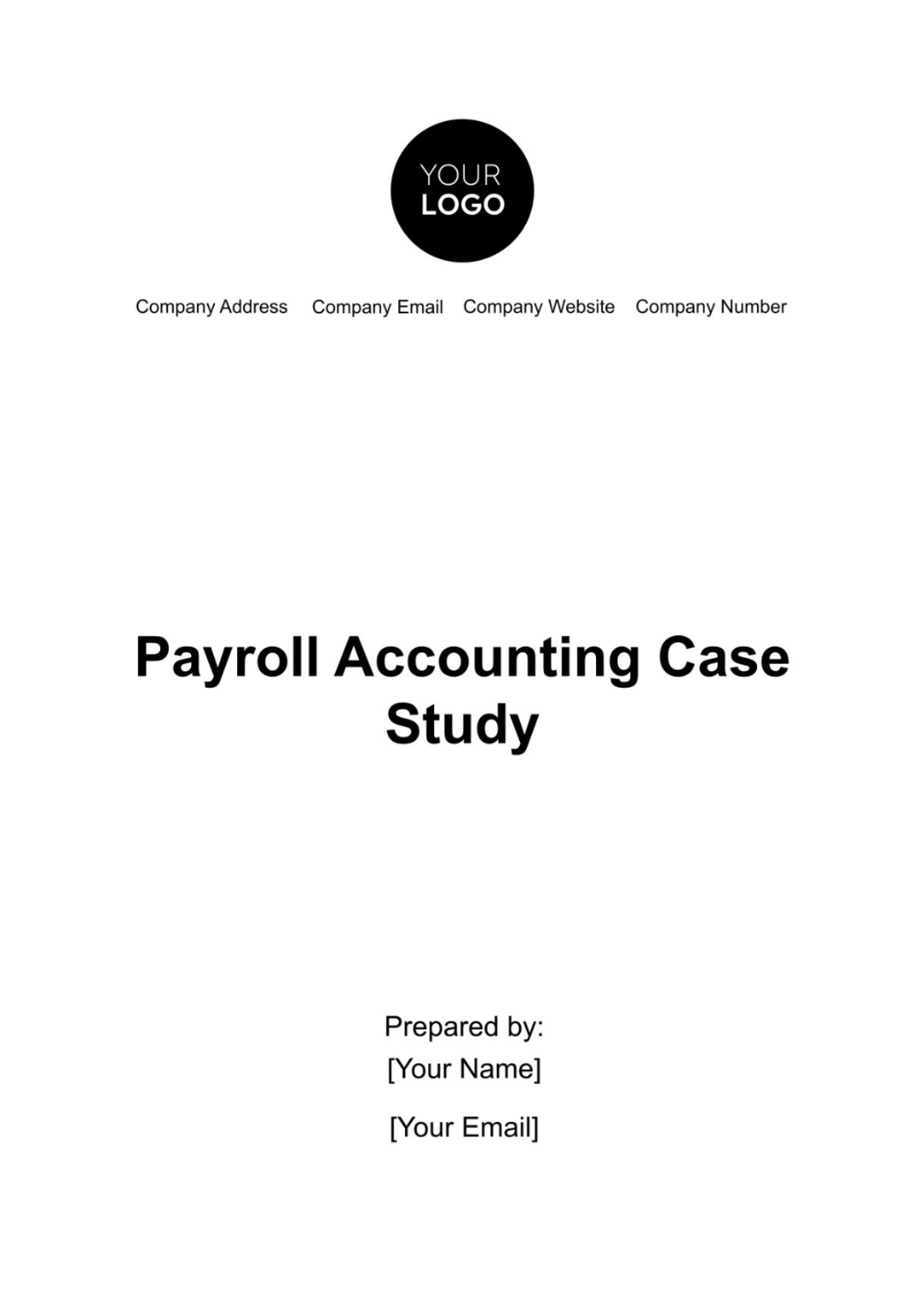 Payroll Accounting Case Study Template