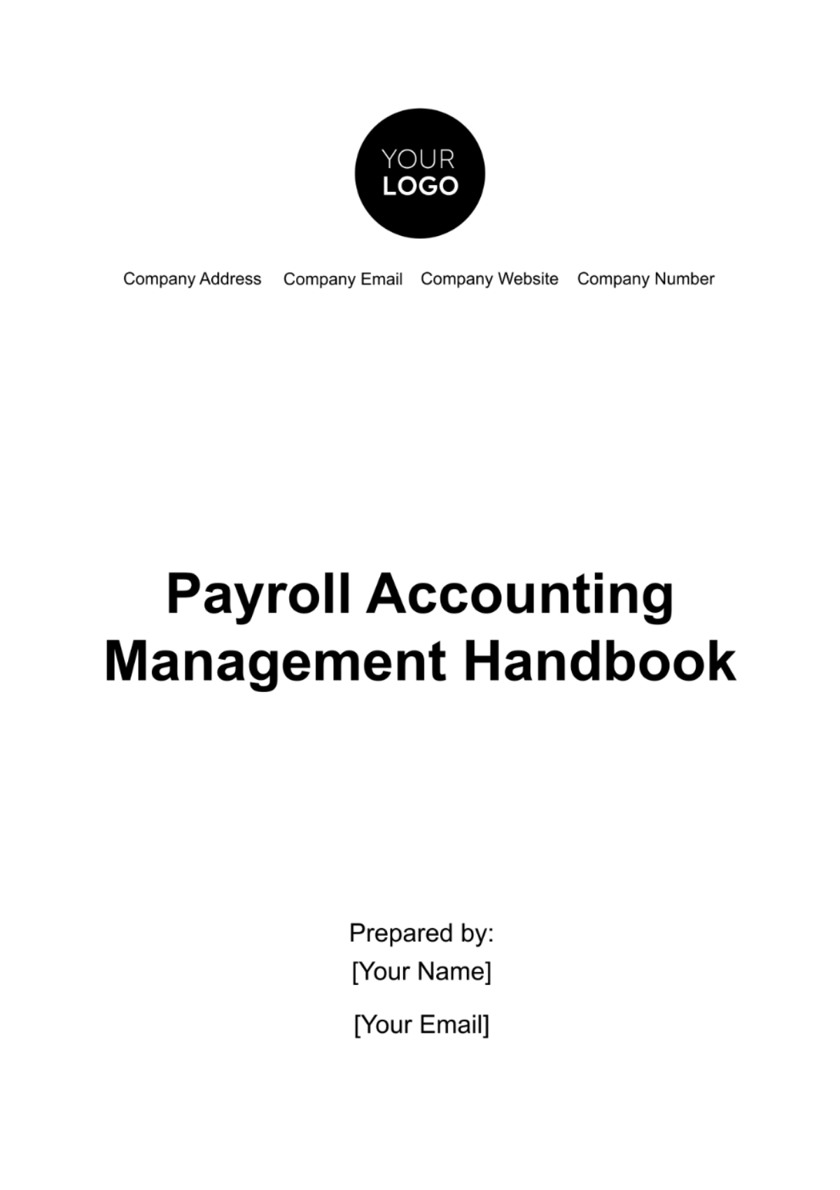 Payroll Accounting Management Handbook Template